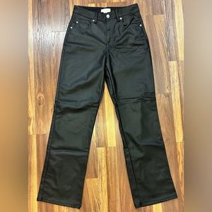 Brand new black faux leather pants size 6